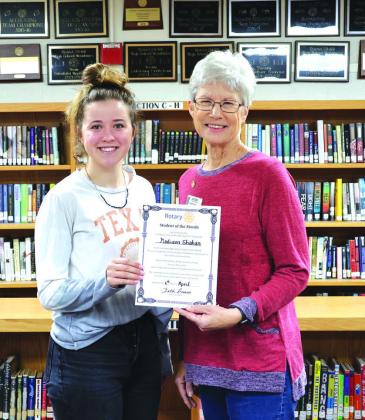 Madison Shahan and Rotarian Beth Griess Photo by Deanne Cromer