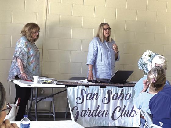 MarJean Alexander and Cindy Sloan represented the San Saba Garden Club at the Community Connection last week. Courtesy of Hickory UWCD