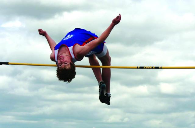 Pictured here is Cherokee HS’s Cayden Houston in the high jump at the district track meet. See page 10 for information on the track meet and more Cherokee ISD News by Kari Owen.