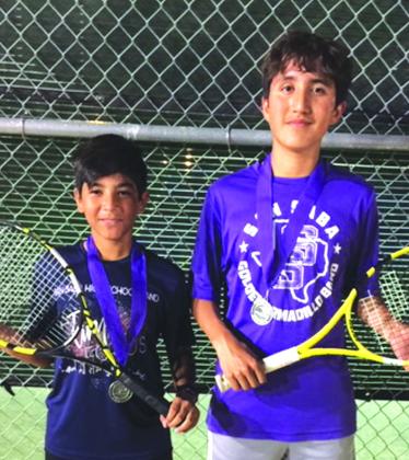 Angel Reyes and Isaac Hernandez won 2nd Place in Boys Doubles at Mason Middle School Tournament