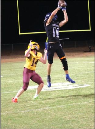 Richland Springs’ senior J. Sutherland was 4 for 83 yards Receiving with two Touchdowns in last Friday’s game. Other stats include: 6/9 PATs / 1 Tackle / 2 INTs. Courtesy of James Womack, RSISD Superintendent