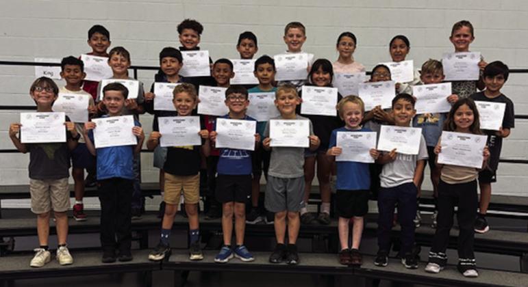 Second grade students L-R: top row - Alan Patino, Daryel Olavarria, Isidro Barrientos Sanchez, Case Walts, Karen Estrada, Allison Castillo, and Turner Henslee; Middle row - Daniel Rocha, Asher Little, Andre Rincon-Ortiz, Ivan Rodriguez, Diego Cruz, Jennyfer Carbajal-Ortiz, Elias Bowman, Llano Tindall, and Johnny Gomez; bottom row - Easton Naizer, Carter Ringo, Hudson Turner, Mateo Martinez, Tommy Gilliam, Dennis Clinton, Gustavo Montoya, and Teigan Maldonado.