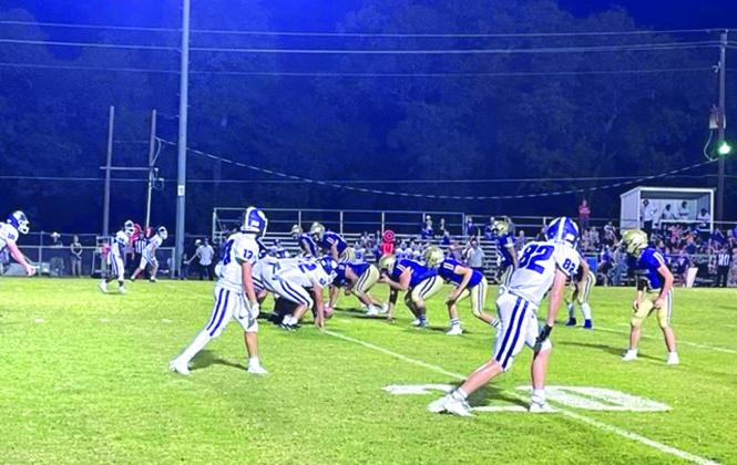 Dillo defense is lined up and ready to stop the Florence Buffalo offense last Friday night. Photo by Jake Lackey