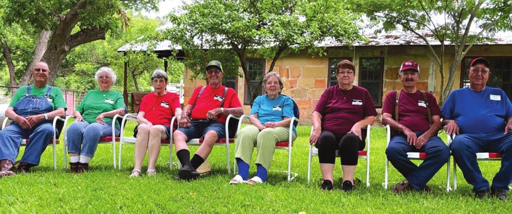 Shown left to right are: Jackie and Charlene Brister of Bend, Texas; Gladys and Emerson Brister of Thrall, Texas; Mary Evelyn Herman of San Saba and San Angelo, Texas; Judy and Vernon Brister of Cherokee, Texas; and Tex Brister of Stafford, Kansas.