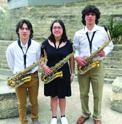 Saxophone trio: Chris Vega, Leia Kilman, and Jose Aguilera