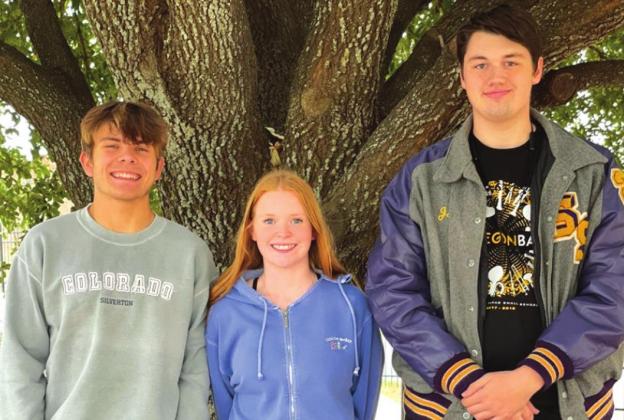At right are Everett Eidson, Julia Smith, and John Spence who all advanced to Area recently.