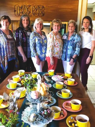 Hostesses for meeting were Yearbook committee: In picture - Marsha Smart, Joanne Weik, Celia Bell, Debbie Shahan, Gale Ivy, and Audrey Smith.