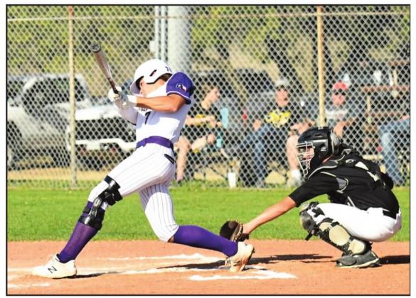 San Saba High School varsity baseball senior shortstop Weston Oliver smacks a home run on Friday, April 1st, during the Dillos’ 13-3 victory at home vs. Junction High School.