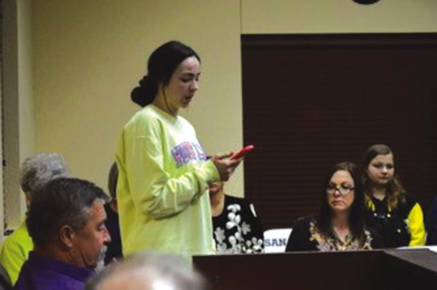 Raylee Wood thanks the Education Foundation