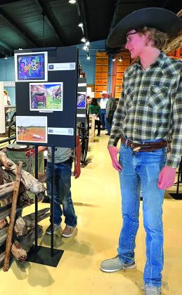 Colton McCoury viewing the Student Art Show last Saturday at The Night at the Museum. Courtesy of Shara Wright