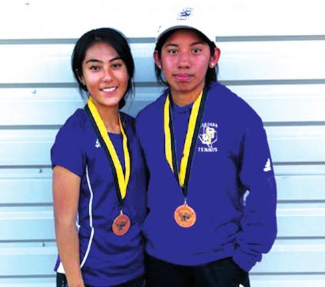 Natalie Cuevas and Minerva Vasquez won consolation at the Gatesville Varsity tournament.