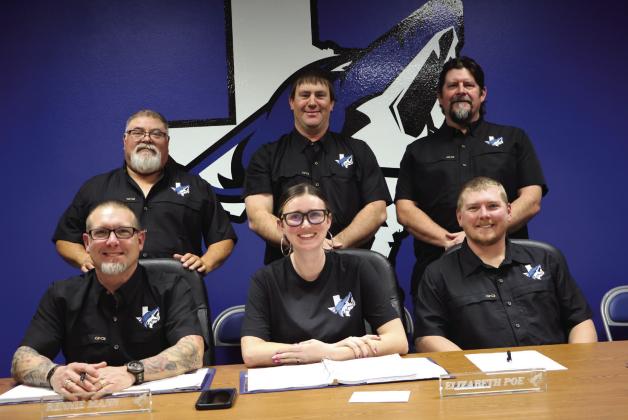 January was School Board Appreciation. The Richland Springs board was honored during their January 30 meeting. Left to right: back row - Franky Soto, Nick Taylor, and Regan McKinnerney; front row - Rennie Mann, Elizabeth Poe, and Gunner Mann, Courtesy of Pam Starr / RSISD