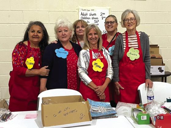 Dianna Furlan, Garage Sale organizer, Donna McKinney, Marjean Alexander, Mona McMahan, Cindy Sloan, Rhonda Killion, SS Garden Club members and workers for the day.