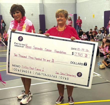 Dora and Donna were so thankful to receive the donation from SSES! They have been coming to the SSES for this yearly pep rally for the last 5 years!