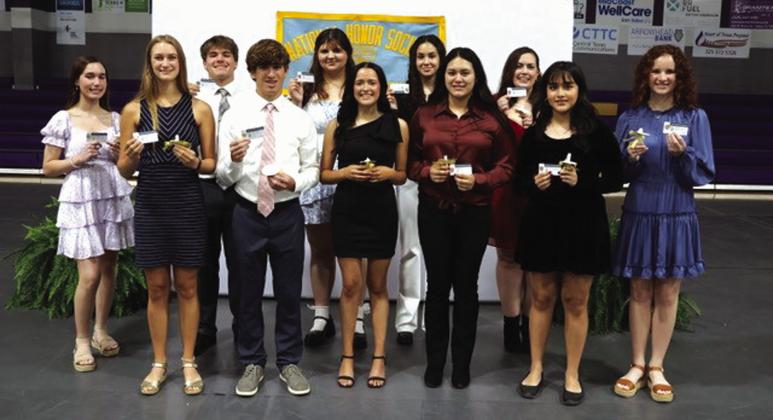 These students were inducted into the NHS this year. Back Row (l-r): Zylie Hunt, Kolton Pierce, Sabrina Dozier, Karen Ortega, and Haley Price. Front Row (l-r): Caitlin Mays, Barrett Standridge, Hayden Martin, Jennifer Barcenas, Andrea Rodriguez, and Libby Mays. Not pictured:  Jefferson Stencil. Photo Courtesy of Deanne Cromer