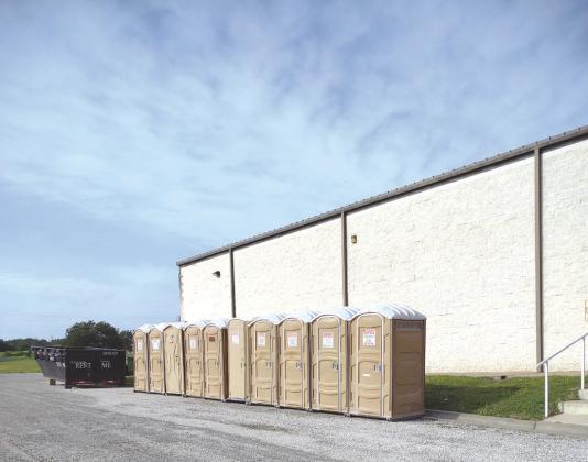 Porta Potties at the Civic Center