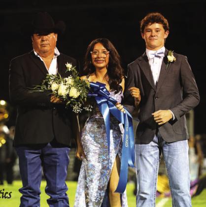 Sophomore Class Duchess Marely Aguirre, daughter of Ernesto and Oralia Aguirre. Flower presenter is Nolan Mays, son of Christi and Grant Mays.