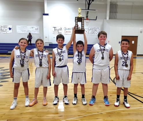 The 5th grade Youth Basketball Team won their championship game. The league consisted of San Saba, Richland, Cherokee, Brookesmith, Priddy, Lohn, Panther Creek, and Rochelle. Players left to right: Maegan Kuykendall, Mandi Fry, Kyson Shanklin, Jax Williams, Caden White, and Mason Rogers. Submitted by Chelsey Fry