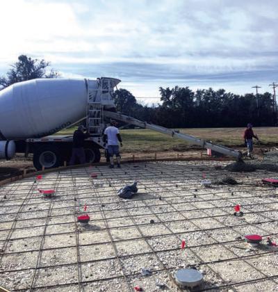 Pouring of the concrete