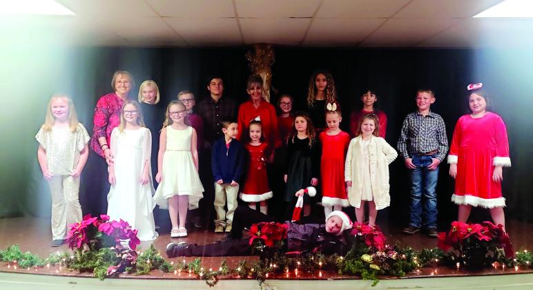 Saturdays performers for the Performance Talent Christmas Program at the Methodist Church. Program presented by the piano, guitar, and vocal students. Photo by Katie Boswell
