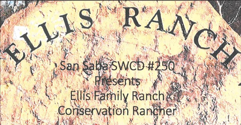 Decorative rock at gate entrance to the Ellis Family Ranch