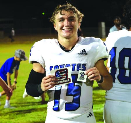 Coyote Evan Deeds was picked Player of the Week by Six man Mania Photo by Pam Starr