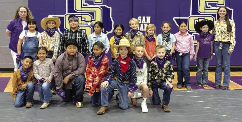 SSES 2nd Grade Students and Teachers Front Row (L to R): *Yahir Olvera, Abigail Rivera, *Brian Sanchez, Ariana Servin, *Carson Sloan, Asher Smith, and Ethan Smith. Middle Row (L to R): Zaylin Botello, Angel Correa, Alexander Crisanto, *Arely Crisanto, Lucia Margarita Cuevas, Eli Eudy, *Abigail Fuller, *Elizabeth Gonzalez, *Morgan Huff, and *Athena Lara-Baez. Back Row (L to R): Mrs. Pam Casco, and Mrs. Pierce. Not pictured: Mr. Phillip Houck.