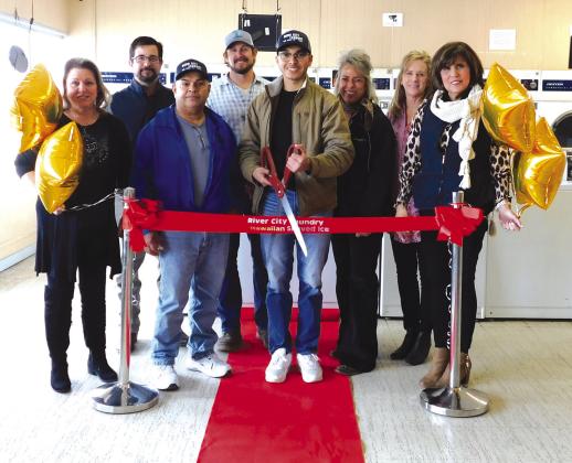 The San Saba County Chamber of Commerce welcomed their newest member River City Laundry/Hawaiian Shaved Ice and more with a ribbon cutting on Thursday, February 16th. River City Laundry/Hawaiian Shaved Ice and more is located at 1505 W. Wallace Street in San Saba. Pictured above are Mae Gonzalez, Bill Baker, Javier Baez, Devon Hoyt, Javier Baez, Jr, Belle Sealy, Cissy Williams, and Dora Miller.
