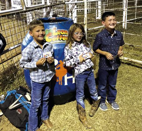 San Saba Rodeo- Mutton Buster winners on Saturday night 1st-Karsen Bessent (he was also 3rd place on Friday night); 2nd -Asher Little; 3rd- Paisley Ward