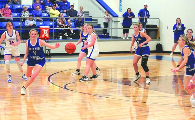 Richland Springs Lady Coyotes left to right: R. Wright, C. Kubin, R. Bryant, R. and R. Eckert See Richland Springs Report article on page 5. Photo by Stacy Kubin