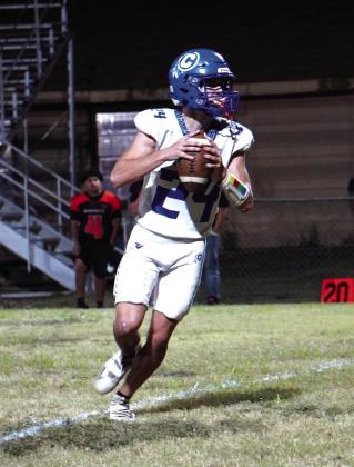 Preston Hanley getting ready in the varsity game against Buckholts. Courtesy of Valerie Valdez