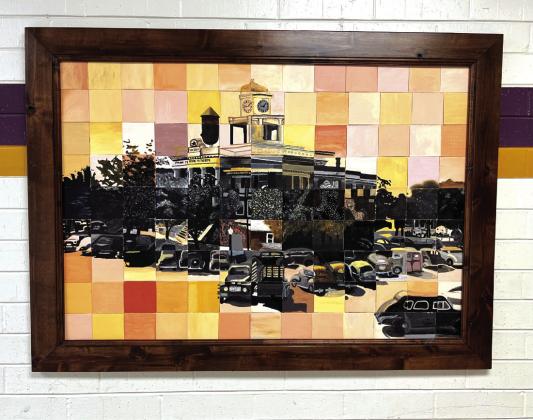 One of the SSHS Art Show's main attractions will be the class mural, a masterpiece created collaboratively by all 120 students at San Saba High School. Courtesy of Shara Wright