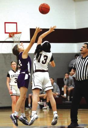 #12 Kloe Martinez 7th grade tip off against Johnson City
