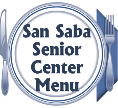 San Saba Senior Center Menu