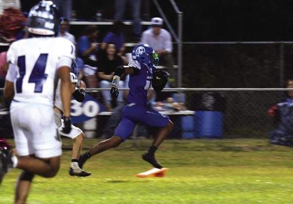 John Irvin carrying the ball in the varisty game against Richland Springs Courtesy of Valerie Valdez