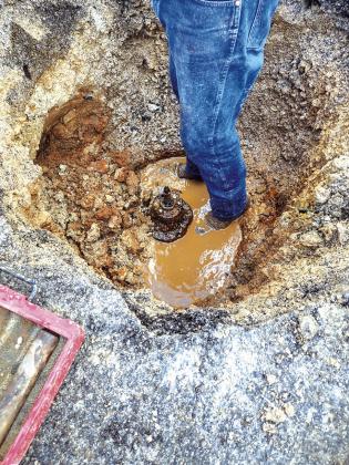 A close-up look at the valve that was leaking.