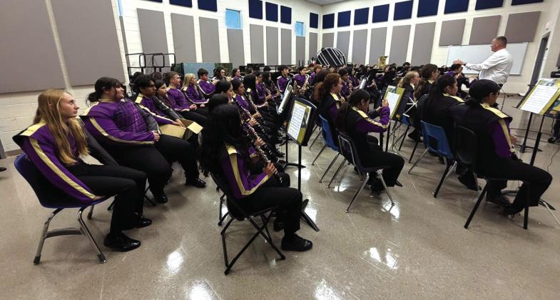 San Saba Golden Armadillo Band in the warm-up room at contest. Courtesy of Chans Moellendorf