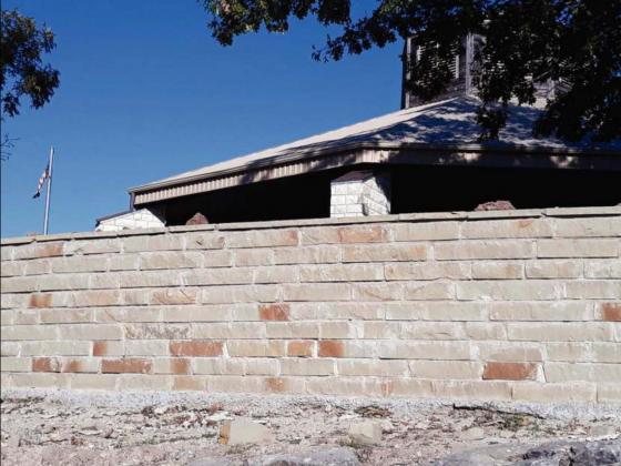 Close up of the completed wall.