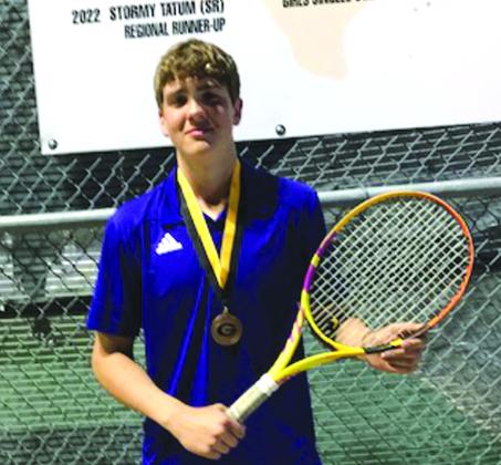 Trace Temples - 3rd Place in Boys Singles at Gatesville Tennis Tournament Photo by Ralph Cox