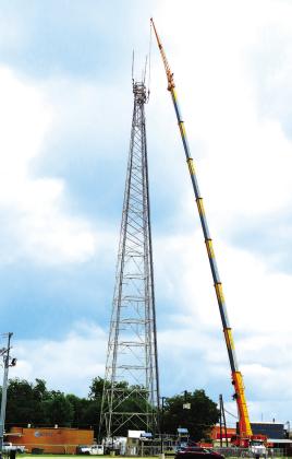 Company upgrades equipment for better services. “It's a long way to the top if you want to Rock and Roll. Workers are seen making modifications to communications tower,” said Chino Z. Photos Courtesy of Chino Z.