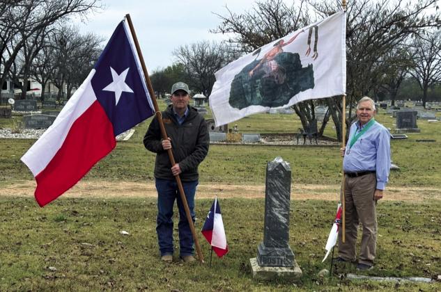 Gravesite L-R Kevin Dunbar 4th G-Grandson, O Scott Dunbar 3rd G-Grandson.