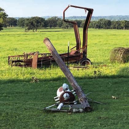 Strong winds down power line at the home of Jill Mask off FM 2997 in San Saba County. Submitted by Michelle McKinnerney