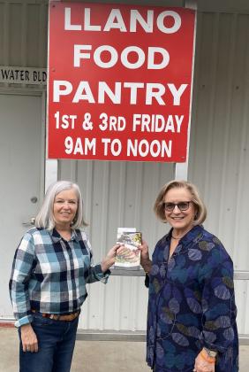 The Llano Food Pantry: pictured - Chris Jones (Llano Food Pantry) and Vicki Miller (HCCW)