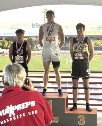 Cohen Ethridge won 2nd place in 300 hurdles (39.22). Courtesy of Coach Mike Wilkins