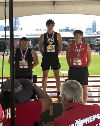 Sophomore Brice Roesler won Shot Put with a throw of 51-3 and got 4th place in discus with a throw of 148-8. Courtesy of Coach Mike Wilkins