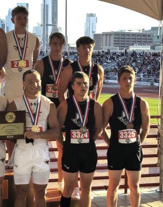 Billy Perry, Cohen Ethridge, Ethan Deeds, and Rush Norris won 3rd place in the 4x200 relay - (1:30.44). Courtesy of Coach Mike Wilkins
