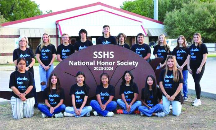 NHS 2023-2024 Members 1st Row: Mrs. Wright (advisor), Cinzlea Stanton, John Ham, Jose Valdez, Cooper Owens, Acey Mask, Jancsi Cuevas, Gracen Shahan, Rebecca Davis, Macy Sebastain. Second Row: Carol Tagel, Esperanza Baez, One Nguyen, Natalie Cuevas, Karol Guerrero, Jessica Nyguyen, Aaliyah Patino. Not Pictured: Sheridan Haynes, Leia Kilman, Anna Millican, and Rihanna Morgan. Courtesy of Mrs. Cromer