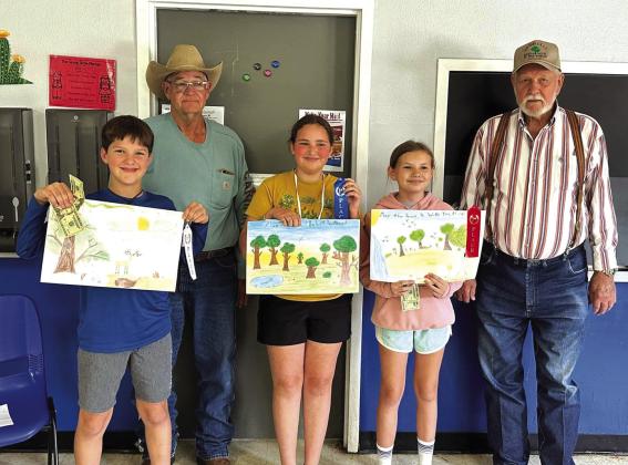 Sara Barker placed 1st, Maegan Kuykendall placed 2nd, and Kyson Shanklin placed 3rd in the San Saba Soil and Water Conservation District poster contest