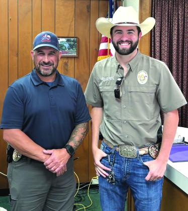 The City Council welcomed new Police Officer Jason Gann (right) during their June 9th meeting. Pictured with Jason is Police Chief Stephen Lozano (left). Welcome to San Saba, Jason! Courtesy of Scott Glaze