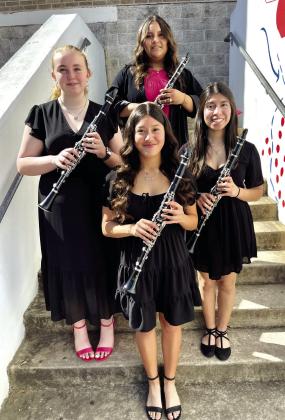 Clarinet players made it to state: Marlane Rodriguez, Macye McDowell, Esperanza Baez, and Sophia Cuevas.